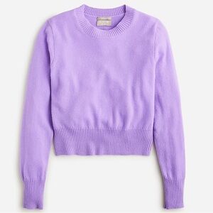 JCrew Cashmere Shrunken Crewneck Sweater Cropped Purple